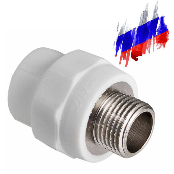 Соединитель с наружной резьбой PPR white Соединитель с наружной резьбой PPR white