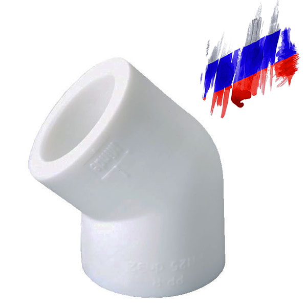 Угольник 45° PPR white