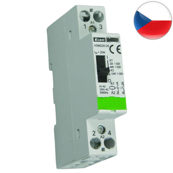 Контактор модульный VSM220 20А с ручным управлением Контактор модульный VSM220 20А с ручным управлением